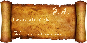 Hochstein Andor névjegykártya